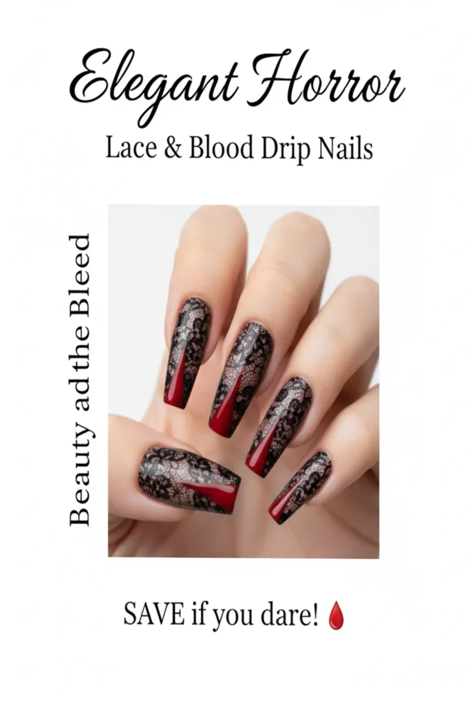 Creative Designs for Black Halloween Acrylic Nails