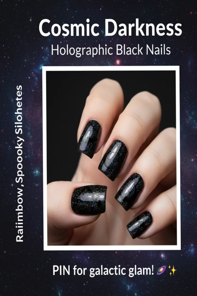 Creative Designs for Black Halloween Acrylic Nails