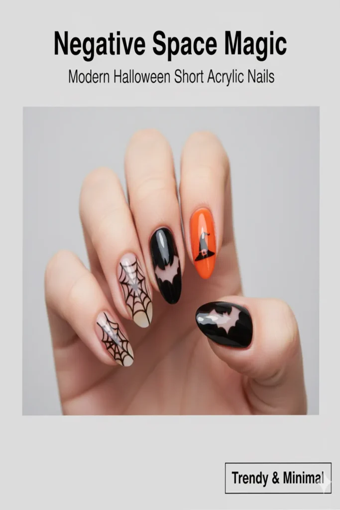 Creative Designs for Halloween Short Acrylic Nails
