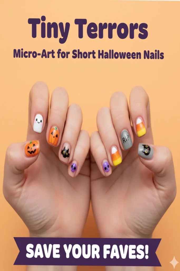 Creative Designs for Halloween Short Acrylic Nails