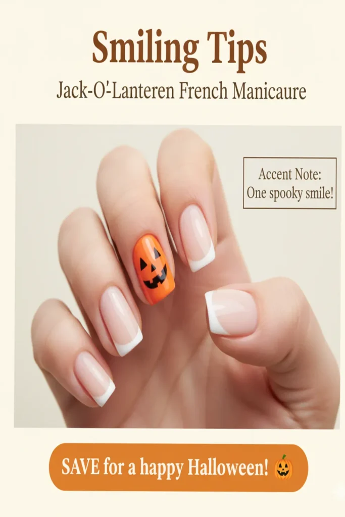 Cute French Tip Halloween Nails