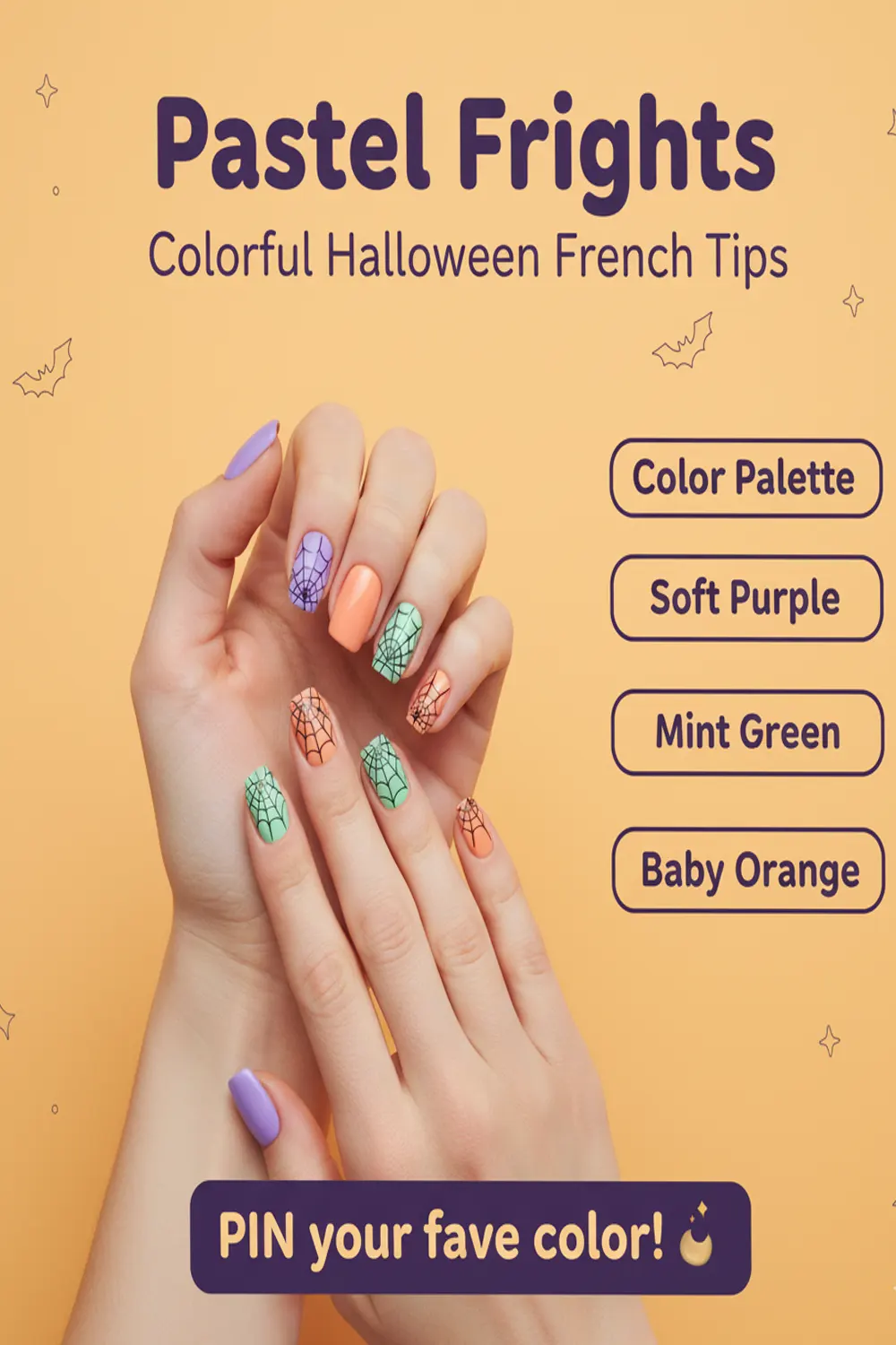 Creative Designs for Cute French Tip Halloween Nails