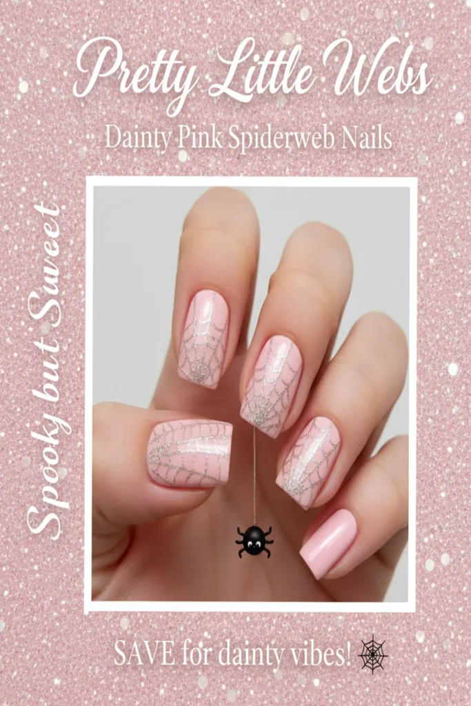 Cute Pink Halloween Nails