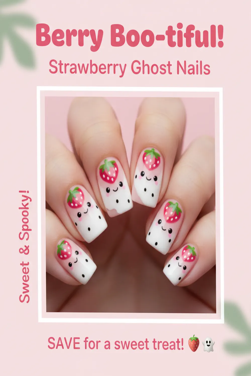 Cute Pink Halloween Nails