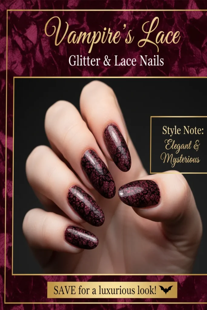 Glitter Acrylic Halloween Nails