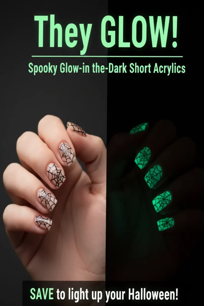 Creative Designs for Halloween Acrylic Nails Short