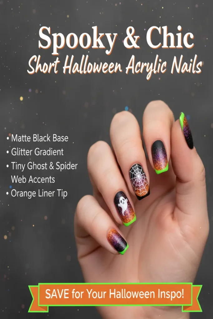 Creative Designs for Halloween Acrylic Nails Short