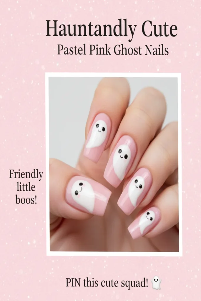 Pink Acrylic Halloween Nails