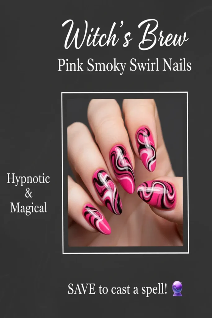 Pink Acrylic Halloween Nails