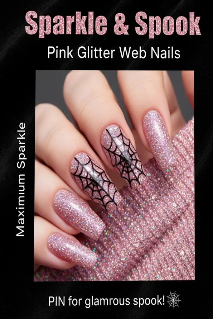 Pink Acrylic Halloween Nails