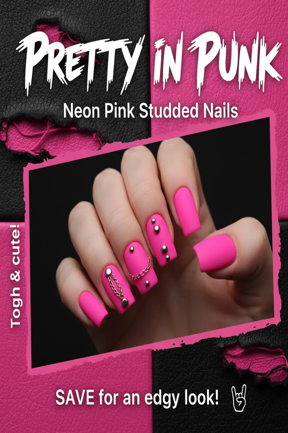 Pink Acrylic Halloween Nails